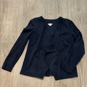 J. Jill Black Drape front faux suede Jacket